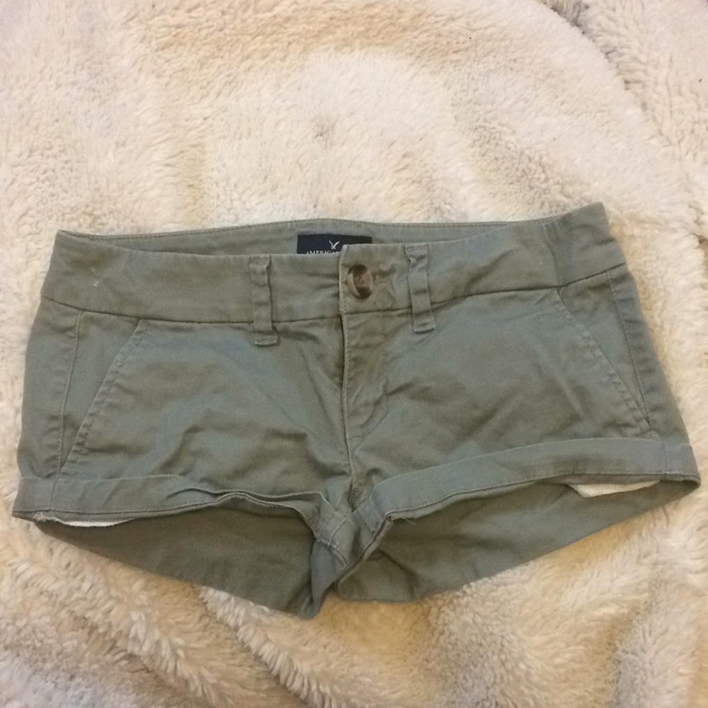 Green short shorts from American Eagle